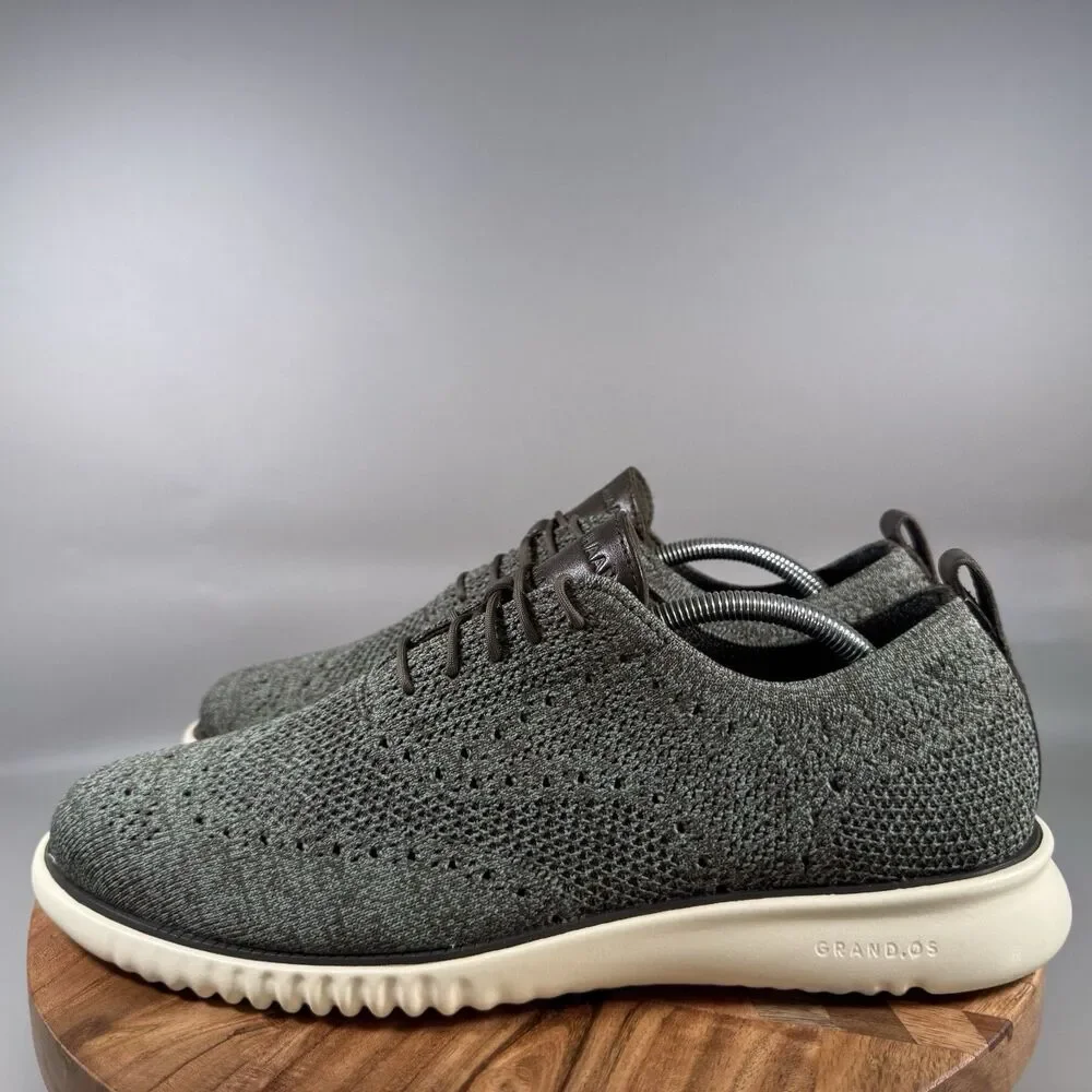 Cole Haan Greyish green Knit Wingtip Oxfords